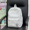 Nova Mochila Escolar Mochila de Ombro Duplo Retrô Bordado de Letras Feminino Mochila Simples para Viagem Masculina Aluno do Ensino Fundamental e Médio Mochila Escolar Feminina