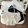 Calcinhas de Algodão Puro Antibacteriano 7A com Entrepernas Estendido, Fenda Alta, Frescas, Puro Desejo, Para Meninas de Pernas Longas, Modelo Baixo