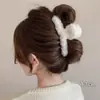 Pinza de Garra con Lazo Color Café Otoño e Invierno para Mujer Pinza para el Cabello de Alta Gama para la Parte Posterior de la Cabeza Recogido Pinza de Tiburón Pasador Grande Accesorios para el Cabello