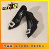 Zapatos de plataforma de talla única 35-43 zapatos de mujer talla grande 41 estilo popular flor de perla hebilla redonda boca poco profunda zapatos de tacón alto trabajo moda mujer
