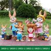 Escultura de coelho de desenho animado em fibra de vidro, vaso de chão, vaso de flores, decoração em resina, decoração para jardim externo, pátio, suculentas