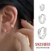 Pendientes Mobius de Doble Capa con Pasador de Plata 925, Diseño de Nicho, Estilo Minimalista de Alta Gama, Lujo Ligero, Pendientes de Aro Lisos Versátiles, Nuevos