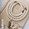 Pulsera multicírculo de raíz de bodhi de jade blanco DIY 108 pulsera para hombre y mujer tamaño de cuerda 9X12 cuentas venta al por mayor de fábrica