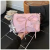 Bolsa Cuadrada Pequeña con Lazo Simple y Elegante de Comercio Exterior 2026 Versión Coreana Nueva Bolso de Hombro de Moda Tendencia Bolso de Mujer de Gama Alta