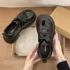 Sapatos JK versáteis de couro com salto grosso estilo britânico, nova moda outono 2026 mocassins com laço e sola grossa para mulheres