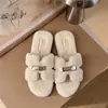 Chinelos Fofos Estilo Coreano Estilo Fada para Mulheres, Uso Externo, Novidades Outono/Inverno 2026, Celebridade da Internet Super Populares Moda Chinelos de Algodão com Solado Plano de Uma Tira