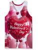 Camiseta para hombre con impresión digital 3D de pareja de San Valentín transfronteriza europea y americana con el texto "Amo a ti" en rojo.