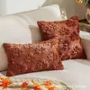 Funda de Almohada de Felpa Acolchada de Calabaza de Otoño para Halloween, Sala de Estar, Sofá, Decoración Creativa Festiva, Cojín Lumbar Simple Transfronterizo
