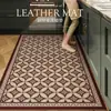 Alfombrillas de Cocina Retro de Cuero Estilo Americano, Impermeables, Resistentes a Manchas, Fáciles de Limpiar, Antideslizantes, Alfombrillas para Decoración del Hogar