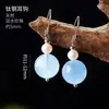 Pendientes transfronterizos de acero de titanio y cristal natural, pendientes de ágata aguamarina, ganchos para orejas de perla de agua dulce, venta al por mayor de pendientes de cristal