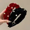 Diadema de Perlas de Terciopelo para Mujer, Estilo Vintage, Realza la Apariencia del Rostro, Accesorio de Pelo de Alta Gama para Flequillo