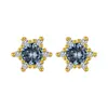 Brincos de Tarraxa Estrela em Prata de Lei S925 Shoeshow com Zircônia Azul Oceano para Mulheres, Frescos e Versáteis, Brincos de Luxo Leve de Alta Qualidade