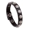 Accesorios Nuevos Transfronterizos Estilo Punk Hip-Hop Europeo y Americano Pulsera de Cuero Ajustable Creativa Pulsera de Estrella de Cinco Puntas Joyería