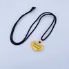 Estilo Retro Chino Colgante Candado Ping An Larga Vida de un Año Collar Oro Arena Joyería Nicho de Lujo Ligero para Mujer Sentido de Alta Gama para Mujer