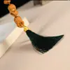 Sándalo tallado caricatura cuatro Budas, estilo antiguo, estilo chino nuevo, colgante borla para coche decorativo, estatua pequeña de Buda, colgante para bolso
