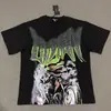 Comércio Exterior Transfronteiriço Atacado Nova Marca Tendência Estilo Americano Camiseta 280g de Manga Curta para Homens e Mulheres com Strass Estampado, Caimento Solto Manga Meia