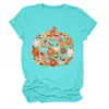 Amazon eBay sitio independiente moda personalizada mujer cuadros estampado leopardo lazo calabaza cuello redondo manga corta camiseta