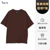 Camiseta de algodón de 200g con hombros caídos y cuello redondo, personalizada, manga corta, ropa de trabajo, LOGO estampado, holgada, uniforme de clase personalizado