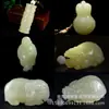 Pieza de Mango de Jade Afgano Natural Verde y Blanco Ojo de Gato Pixiu Dragón Tortuga Pieza de Mango Transmisión en Vivo Juguete Cultural Pieza de Agarre de Jade