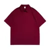Verão 240g Algodão Pesado Gola Polo Lapela Ombro a Ombro Algodão de Fibra Longa de Xinjiang Camisa Publicitária Camiseta de Manga Curta Personalização