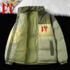 Nuevo Abrigo de Algodón con Cuello Alto y Bloques de Color de Pana de Venta Caliente Americana Ropa para Parejas Abrigo de Algodón Cálido a Prueba de Viento para Hombre Ropa de Invierno