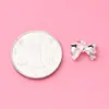 Pingente de Laço Liso de Prata Maciça Prata de Lei S925 Pulseira de Laço Fofa Pingente Pulseira de Prata Quebrada DIY