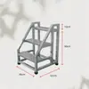 Escada de Degraus Espessada para Armazém, Casa e Uso Industrial, com Corrimãos, Três ou Quatro Degraus, com Rodas, Escada de Escalada Móvel