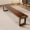 Banco de Madera Maciza de Gama Alta Banco para Cambiar Zapatos Mesa de Comedor Banco Largo Mesa de Café Silla Larga Tira Larga Creativa Simple Almacenamiento Ruedas