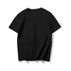 Camiseta de verão masculina de manga curta solta, camiseta básica de algodão puro da moda, top versátil casual de manga meia-manga com ombros caídos estilo Hong Kong