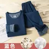 Ropa interior térmica de invierno para hombre, traje de cuello redondo de cachemira y seda, nuevo para mujer, engrosado, amigable con la piel, calentamiento rápido, ropa de otoño y pantalones