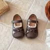 Sapatos Mary Jane com acabamento em renda, novidade Primavera/Outono 2026 estilo coreano, sapatos de princesa com laço para meninas, sola macia.
