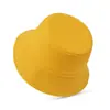 Sombrero de Pescador de Algodón con Logo Bordado, Sombrero de Cubeta Liso de un Solo Lado con Texto Impreso, Sombrero de Sol de Copa Plana para Mujer, Sombrero de Cubeta de Ala Ancha con Protección Solar Impresa