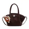 Bolsa Saco Retro Versátil Estilo Coreano para Mulheres 2025 Inverno Nova Bolsa de Ombro Transversal Casual de Alta Qualidade