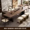 Nova Mesa de Chá de Ardósia com Textura de Madeira Sólida Estilo Chinês, Mesa de Chá de Casa de Alto Padrão, Mesa de Chá Grande para Sala de Estar, Escritório, Recepção