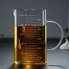 Taza medidora de vidrio gruesa resistente a altas temperaturas con escala, resistente al calor, a prueba de explosiones, taza medidora multiusos, taza de leche, taza de desayuno, calentamiento