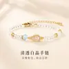 Pulseira colorida com contas de cristal de design único, cabaça estilo chinês com incrustação de diamante, acessório versátil para o dia a dia para meninas