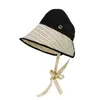 Sombrero de Sol de Ala Ancha con Cinta Rayada para Mujer, Sombrero de Sol de Verano para Proteger el Rostro con Correa para la Barbilla, Sombrero de Sol de Copa Abierta para Salidas a la Playa