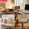 Lámpara de Mesa de Metal con Flor Pequeña de Vidrio Ámbar Transfronteriza, Lámpara de Atmósfera para Mesita de Noche de Dormitorio, Luz Nocturna Táctil Recargable