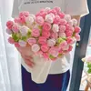 Manta con patrón de ramo de rosas tejida a mano paquete de materiales ovillos de lana flores de ganchillo ovillos de lana regalo de ganchillo para amigos