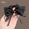 Scrunchie de Perlas con Cinta Floral Brillante Negra y Dorada Retro para Mujer, Nuevo Estilo 2026 Elástico Elegante para el Cabello