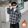 Casaco de Lã Acolchoado com Capuz Estilo Coreano Novo Estilo Outono/Inverno 2026 para Meninos Roupas Espessas Infantis