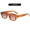Nuevas Gafas de Sol Polygonales Retro Europeas y Americanas Gafas de Sol Cuadradas Pequeñas de Marco Simple Gafas de Moda de Gama Alta para Mujer
