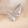 Pendientes Metálicos de Espejo con Forma de Gota de Agua Minimalistas Retro Moda de Oficina Nicho Exquisitos Brillantes Pendientes de Presión Pendientes Colgantes Hierro
