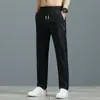 Pantalones de Hielo de Seda con Aire Acondicionado para Hombre Pantalones Casuales Pantalones Rectos Sueltos Pantalones de Chándal Pantalones Deportivos para Hombre Pantalones Finos de Verano