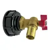 Conector para Accesorios de Barril IBC, Pezón de Válvula de Latón Electrochapado con Doble Rosca Exterior, Grifo de 1/2 Pulgada 3/4 1 Pulgada