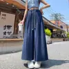 Pantalones Anchos Versátiles de Algodón Lino Seda Hielo para Mujer Verano 2025 Estilo Perezoso Delgado Sueltos Dobladillo Ancho Pantalón Falda de Nueve Puntos Yamamoto