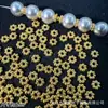 Espaciadores de Rueda de Copo de Nieve de 4/6/8 mm Base de Flor Cuentas para Pulsera Colgante Hecho a Mano DIY Accesorios de Joyería de Aleación