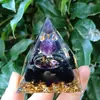 Ornamentos Pirâmide de Pedras de Cristal Populares Transfronteiriços Artesanato com Cola de Resina para Casa Decoração de Escritório Presentes