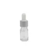 Botella de vidrio transparente para aceite esencial al por mayor, botella de despliegue tipo cabeza de palillo, gotero de 5 ml, botella vacía para subempaque, envase cosmético