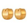 Pendientes de acero de titanio chapados en oro para mujer, con hebilla de oreja cepillada, personalidad minimalista, estilo retro transfronterizo de Europa y Estados Unidos